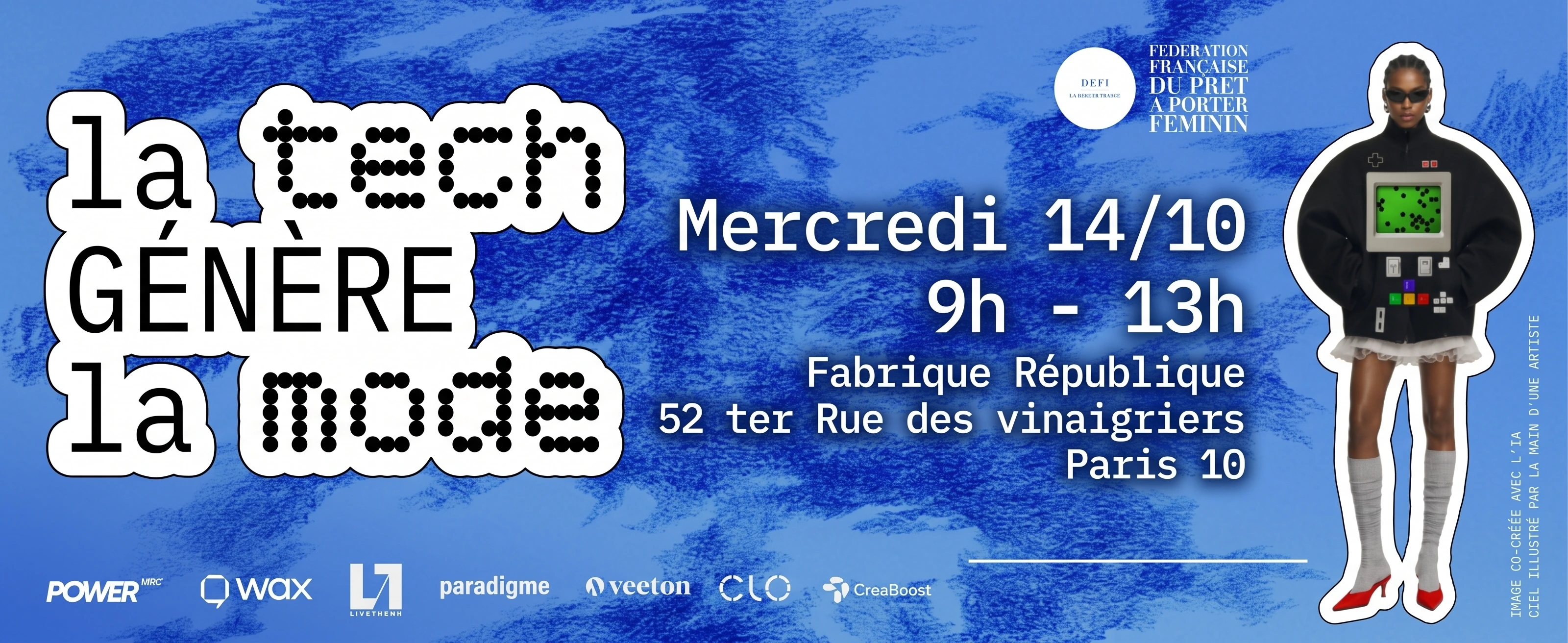 La TECH génère la mode, organised by the French Federation of Ready-to-Wear, at Fabrique République in Paris